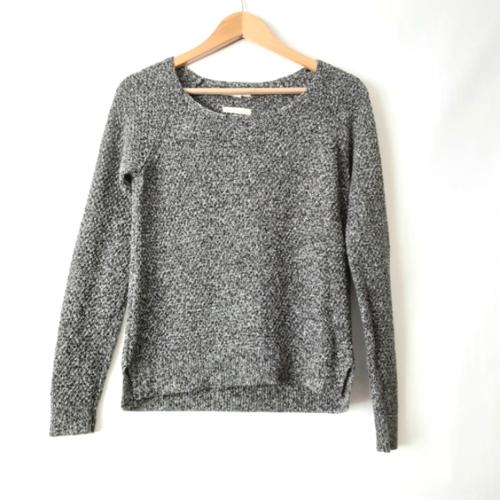 Esprit grey marled sweater with metallic silver round neck pullover wome…